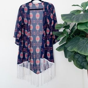 Altar’d State Fringe-hem Kimono